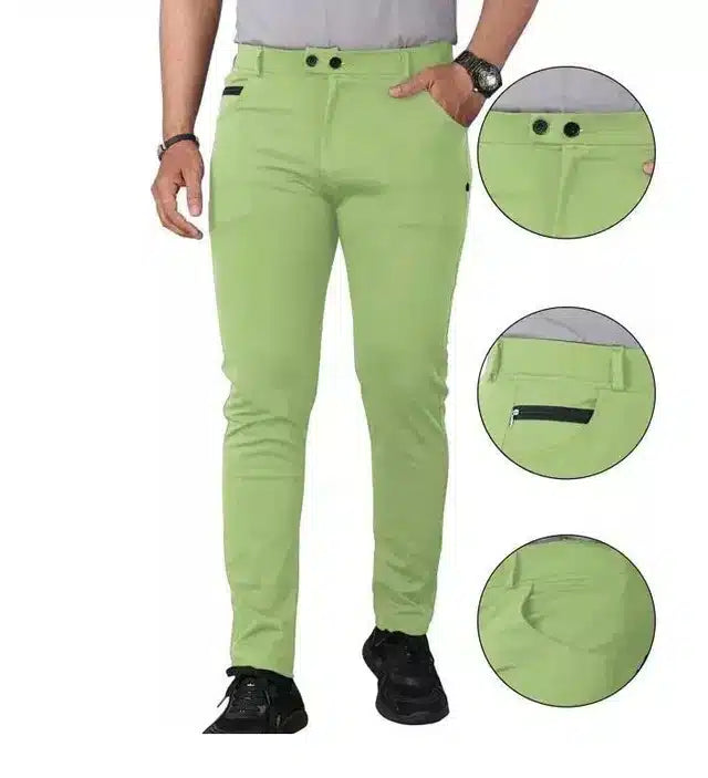 Casual Trousers for Men (Green, 28)