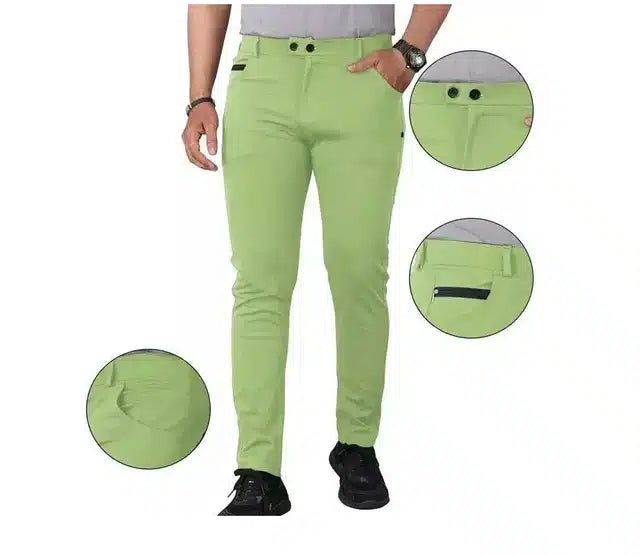 Casual Trousers for Men (Green, 28)