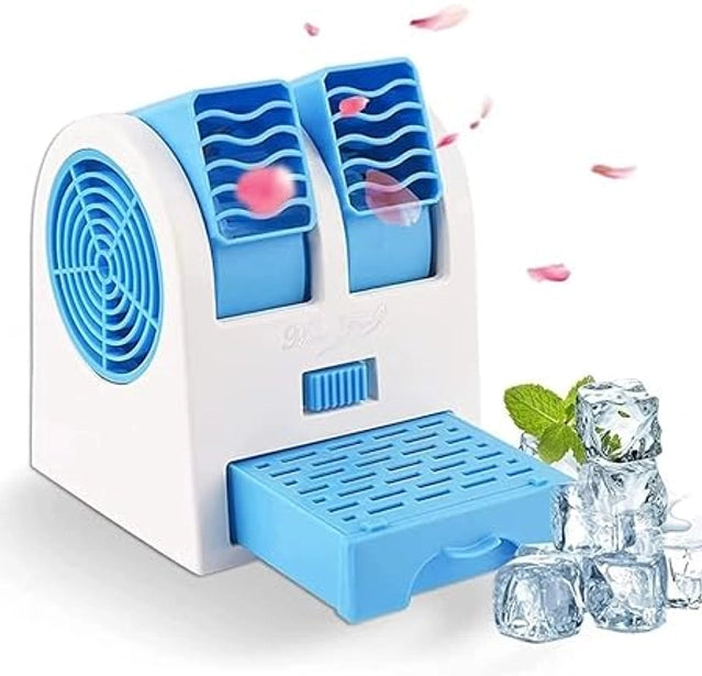 USB Mini Air Cooler (White & Blue)