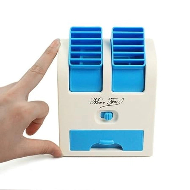 USB Mini Air Cooler (White & Blue)