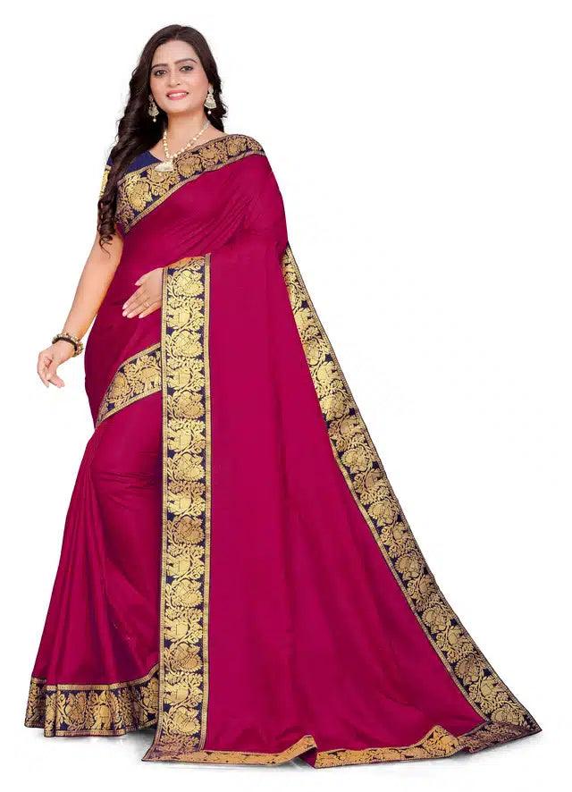 Art Silk Self Design Saree for Women (Red, 6.3 m) – Elegant Ethnic Wear - TREND BUY