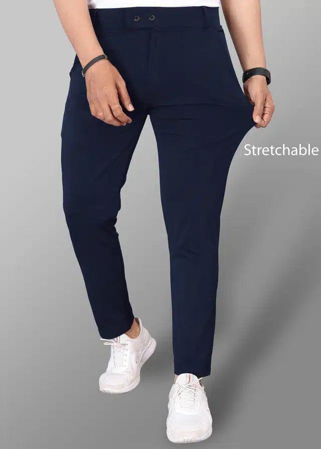 Lycra Blend Trouser for Men (Navy Blue, 28)