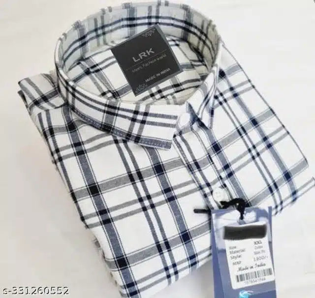 Cotton Full Sleeves Shirt for Men (Off White, M)