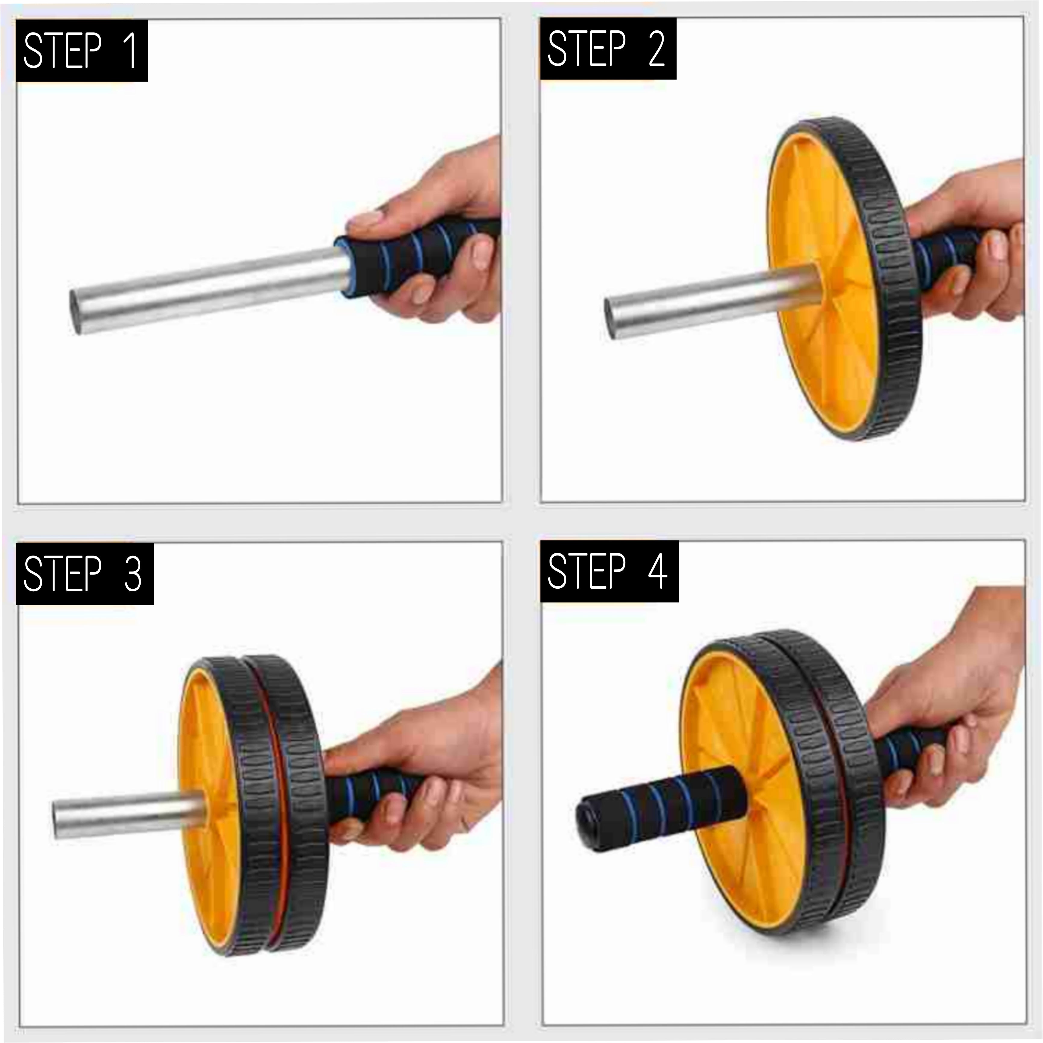 Anti Skid Double Wheel AB Roller for Abs Abdominal Core Workout Back Exercise