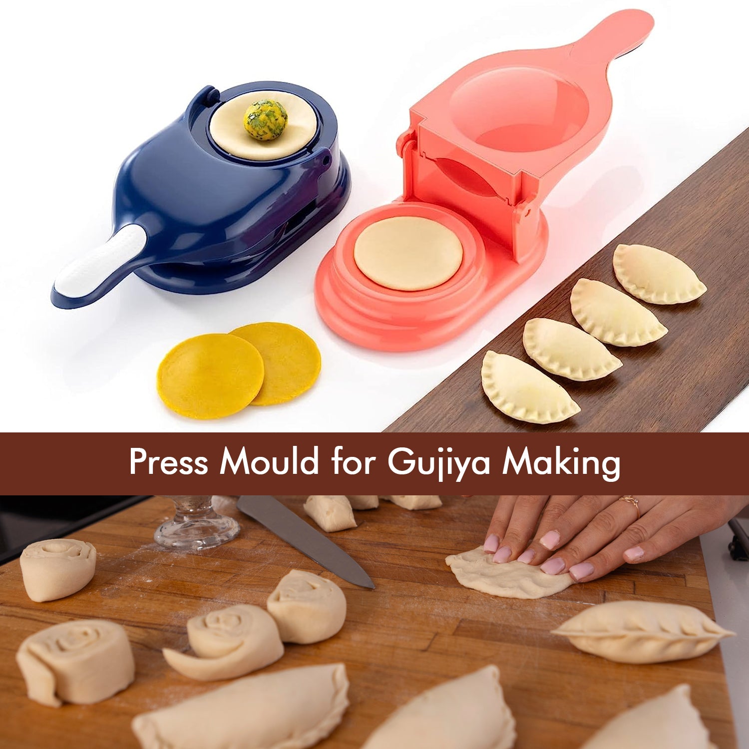 5302 Dumpling Press Mould For Gujiya  Ghughra  Momos Making 2 In 1 Dumpling Maker Mould Machine Kitchen Dumpling Making Tool