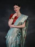 Banarasi Soft Silk Saree with Gold Zari & Brocade Work