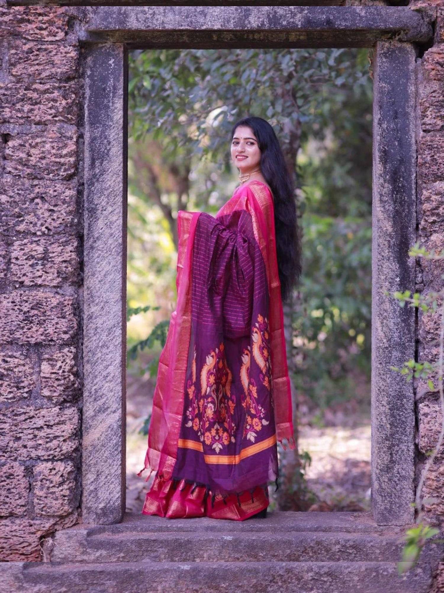 Exclusive Pink Banarasi Silk Woven Saree