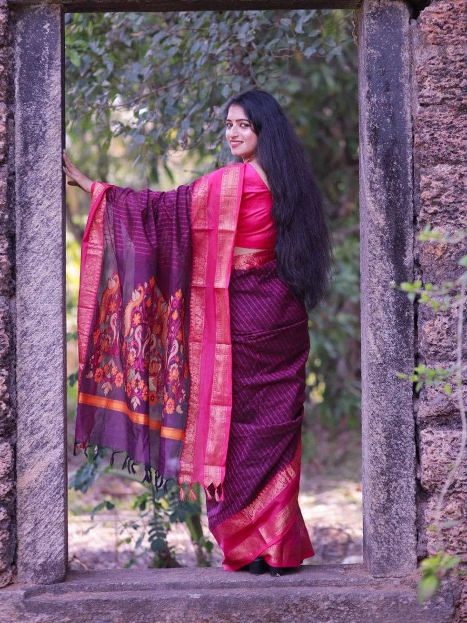 Exclusive Pink Banarasi Silk Woven Saree