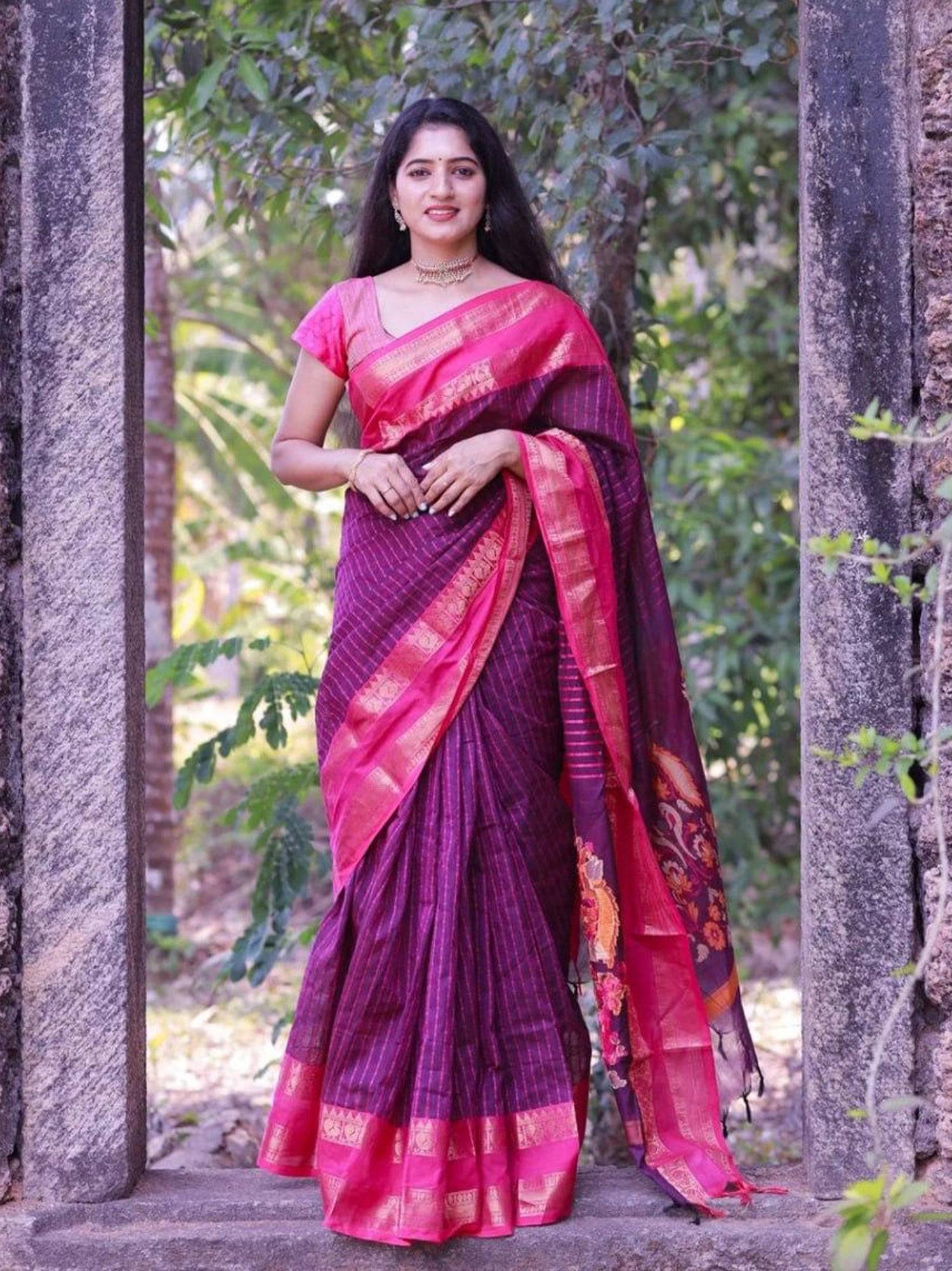 Exclusive Pink Banarasi Silk Woven Saree