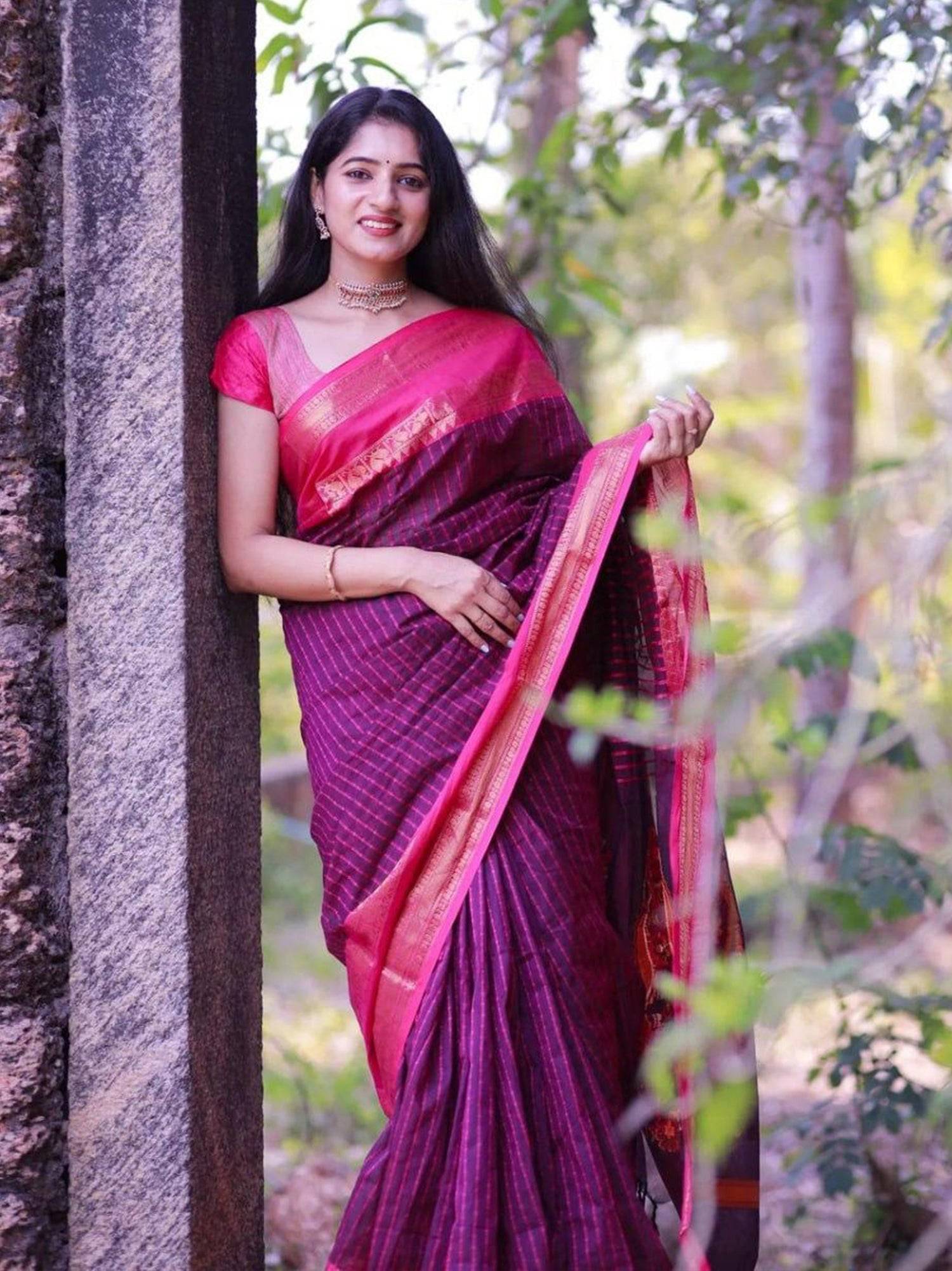 Exclusive Pink Banarasi Silk Woven Saree