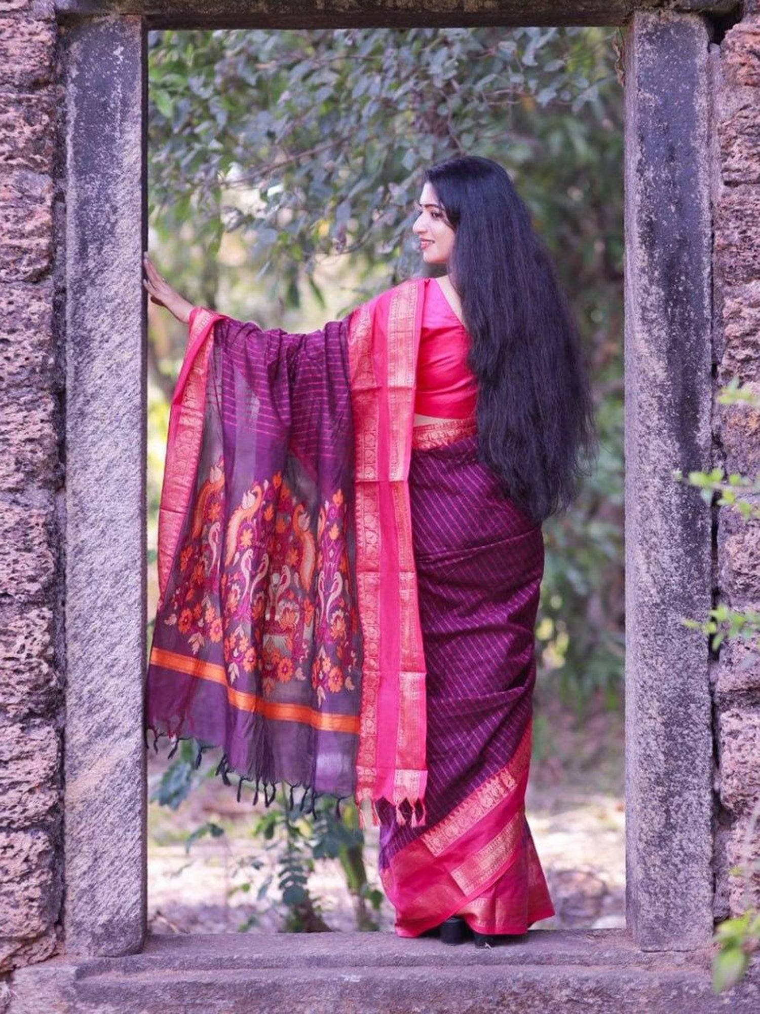 Exclusive Pink Banarasi Silk Woven Saree