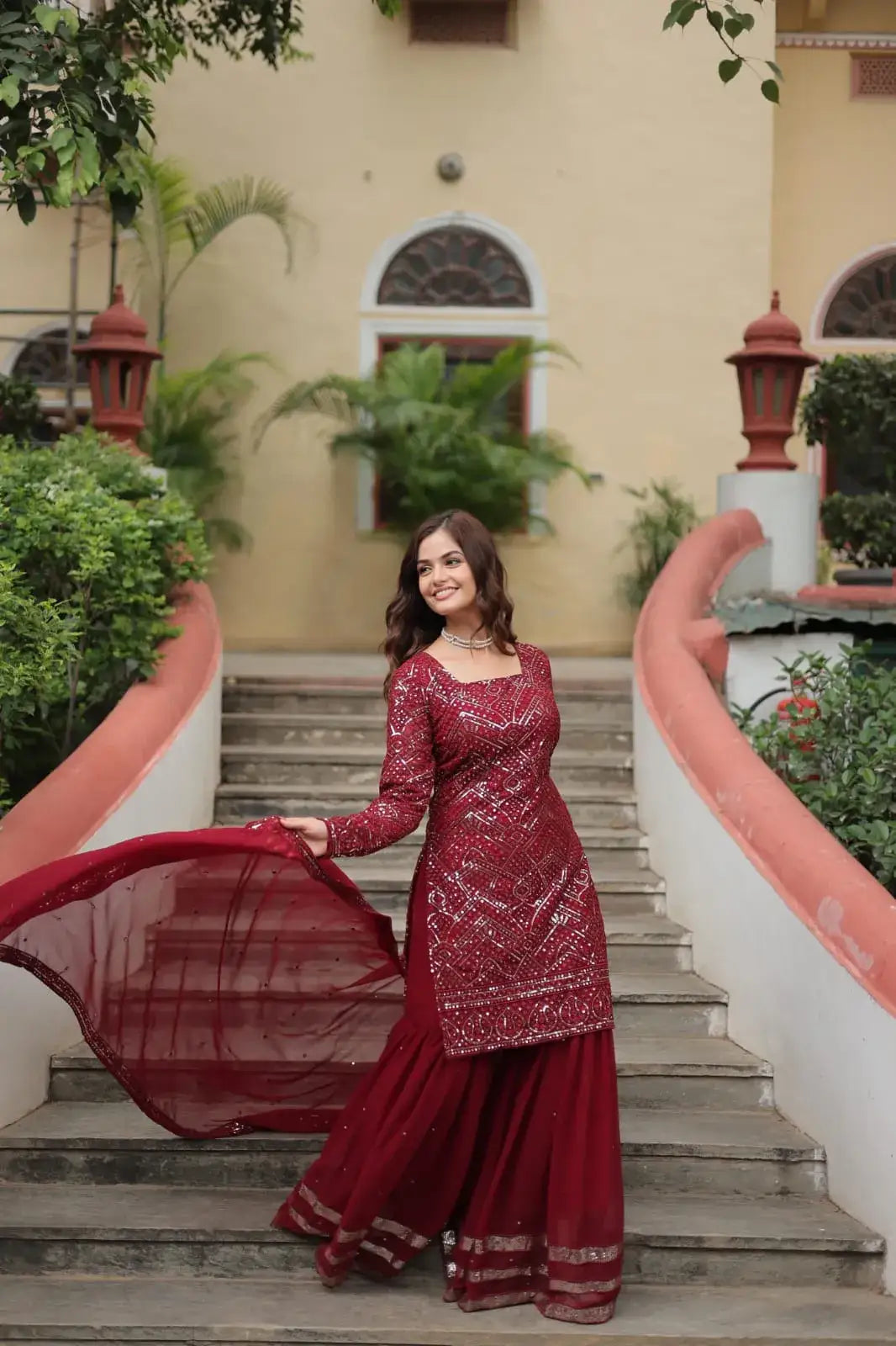 Designer Sharara Suit - Kurti, Sharara, and Dupatta Set for Women