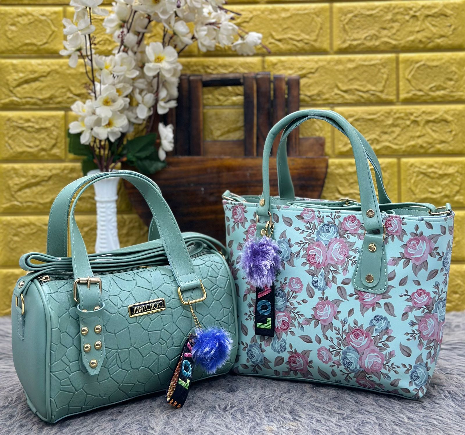 Handbag Combo for Women - Flower Print & Sling Bags (Set of 2)