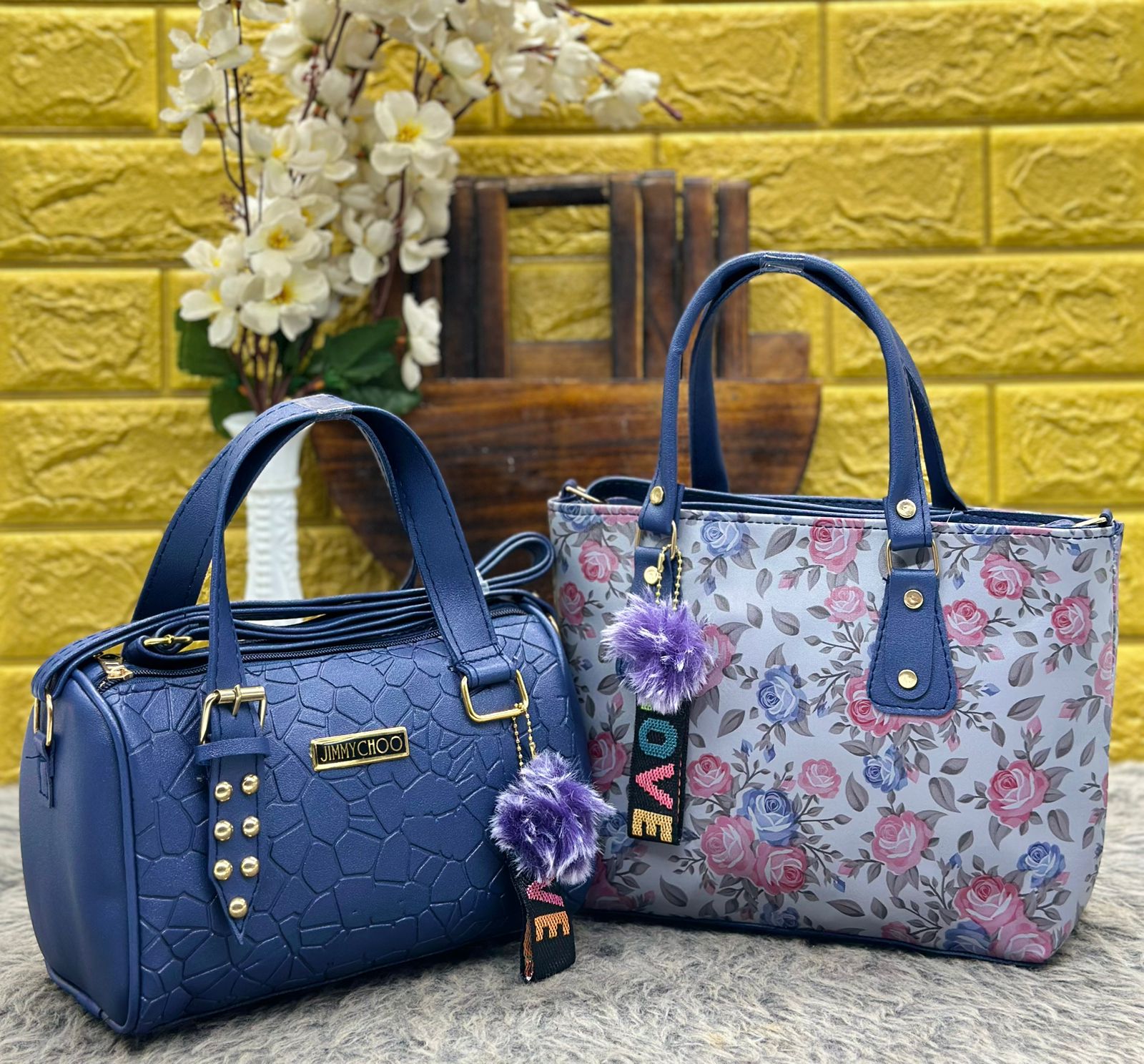 Handbag Combo for Women - Flower Print & Sling Bags (Set of 2)