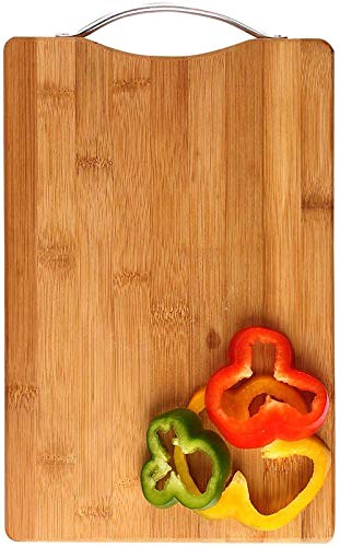 Natural Bamboo Wood Chopping Cutting Board for Kitchen Vegetables, Fruits & Cheese