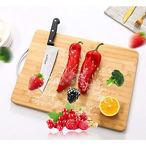 Natural Bamboo Wood Chopping Cutting Board for Kitchen Vegetables, Fruits & Cheese