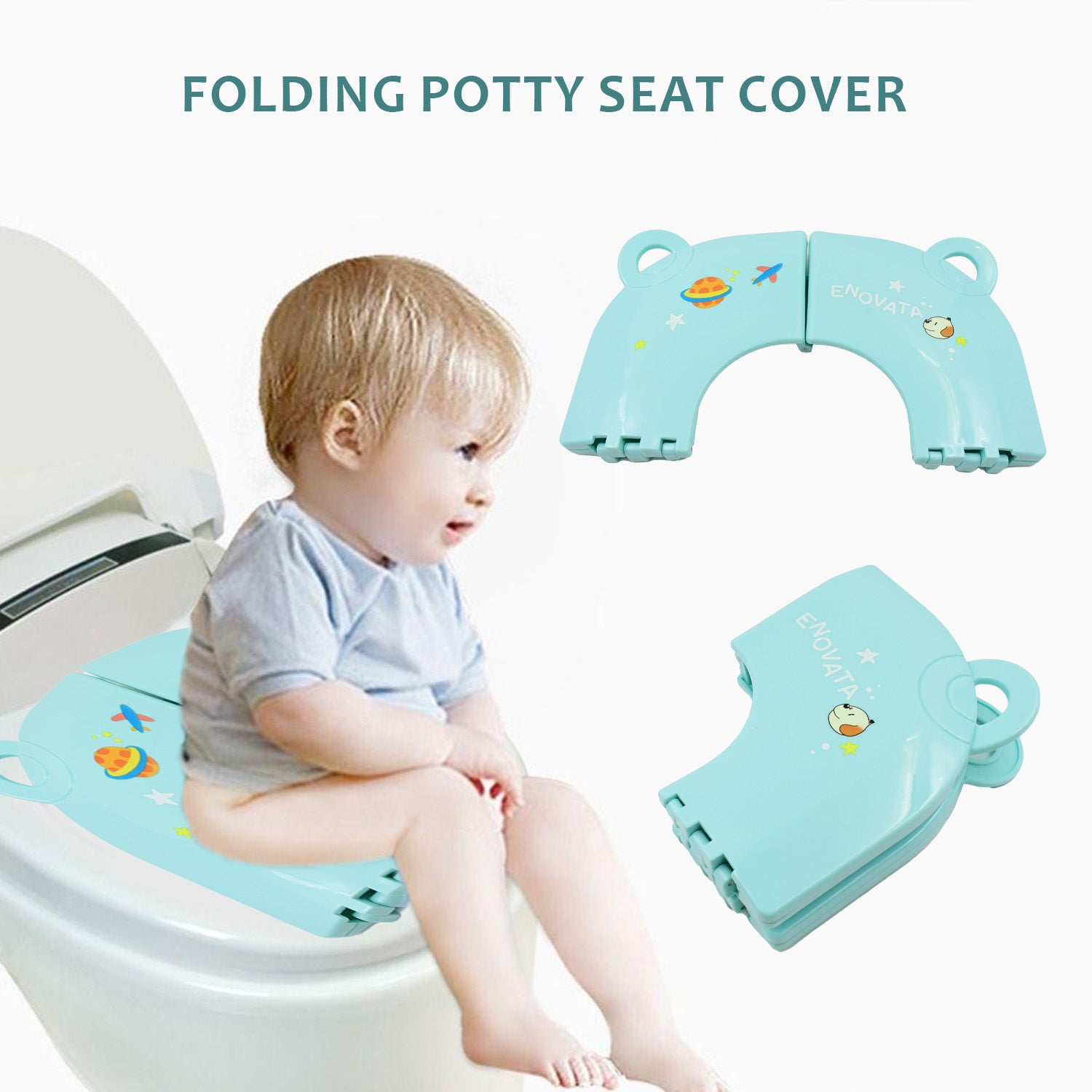 Portable Baby  Kids Toilet Seat Foldable Potty Seat (1 Pc)