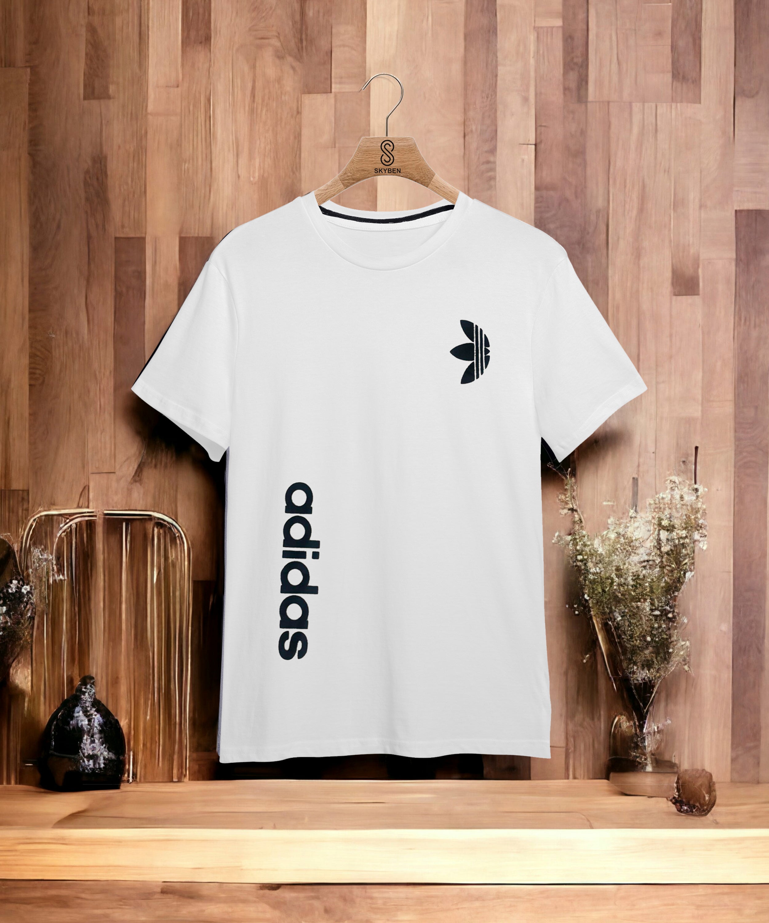 Men's Round Neck Printed T Shirt In Polycotton