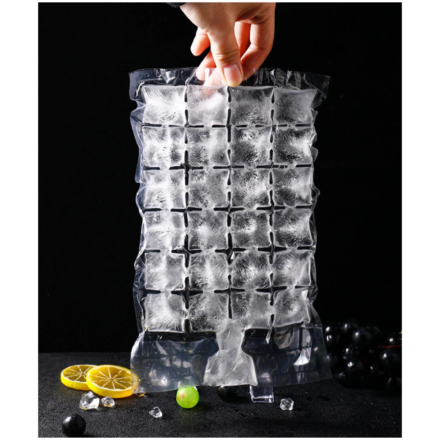 2905 Disposable Ice Cube Bags Stackable Easy Release Ice Cube Mold Trays Self-seal Freezing Makercold Ice Pack Cooler Bag For Cocktail Food Wine