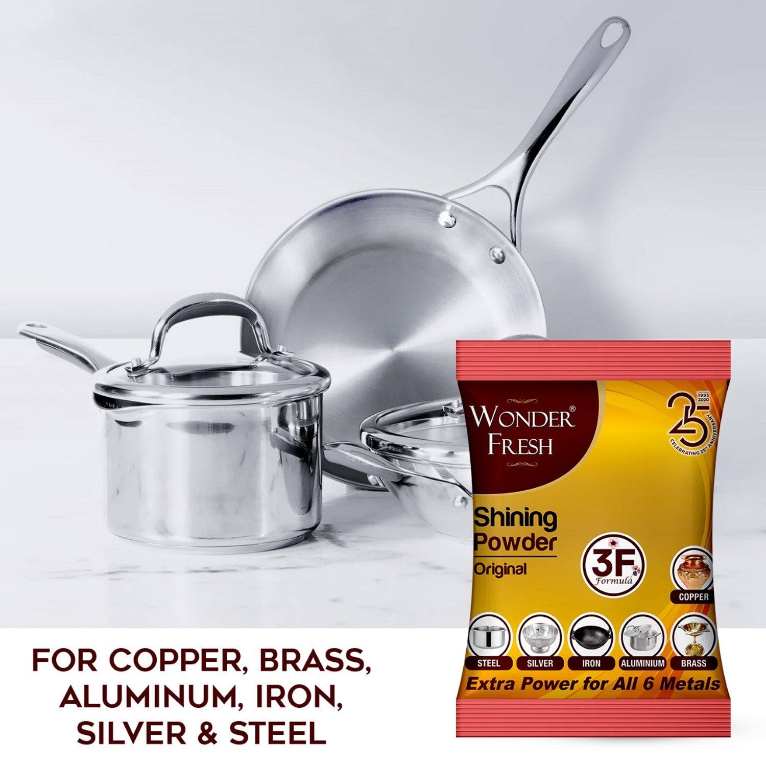 Shining Powder Cleans And Polishes Copper Brass Silver Aluminum Iron And Steel Removes Tarnish And Oxidation (200 Gm)