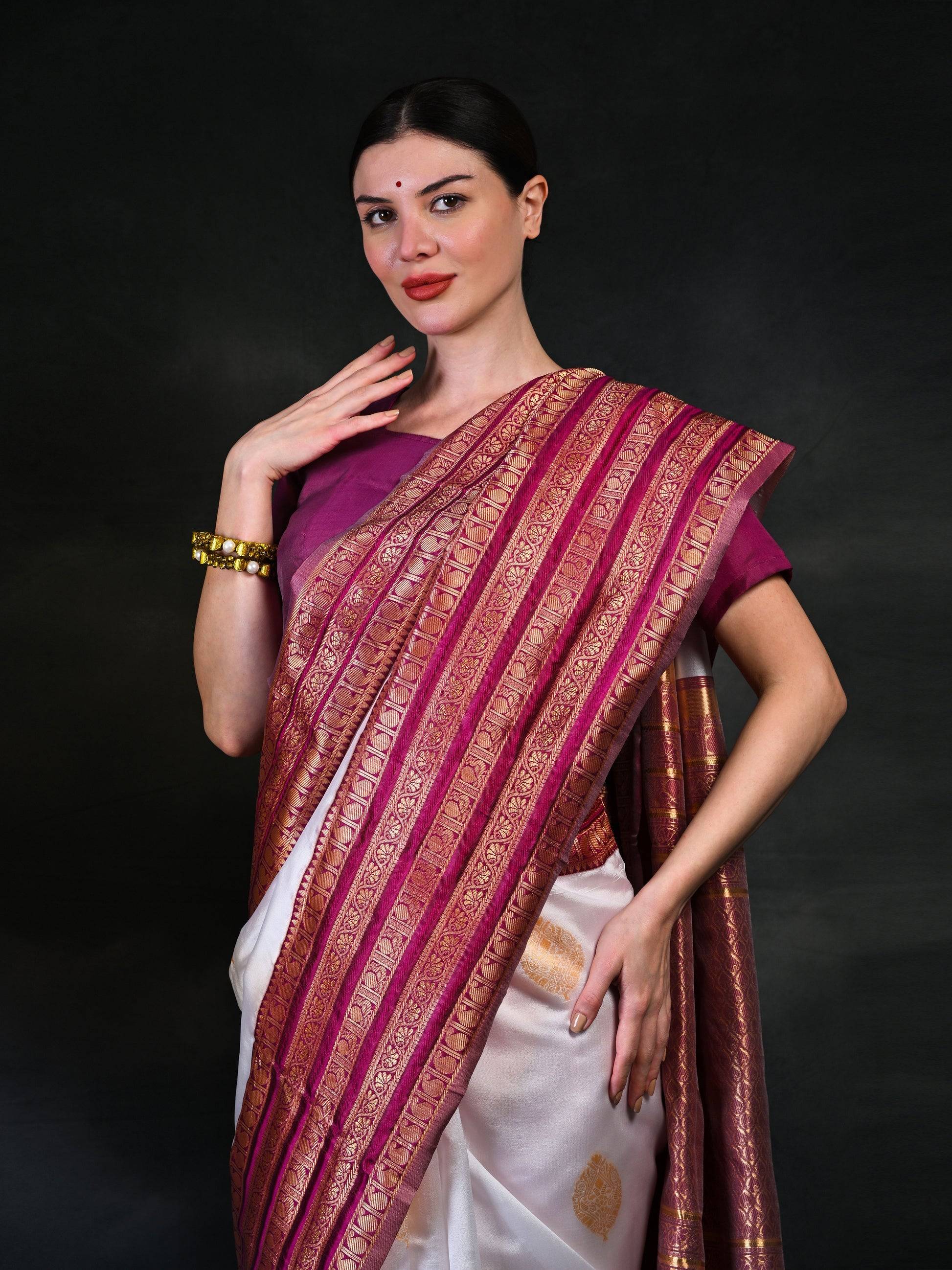 Banarasi Silk Saree with Gold Zari Work