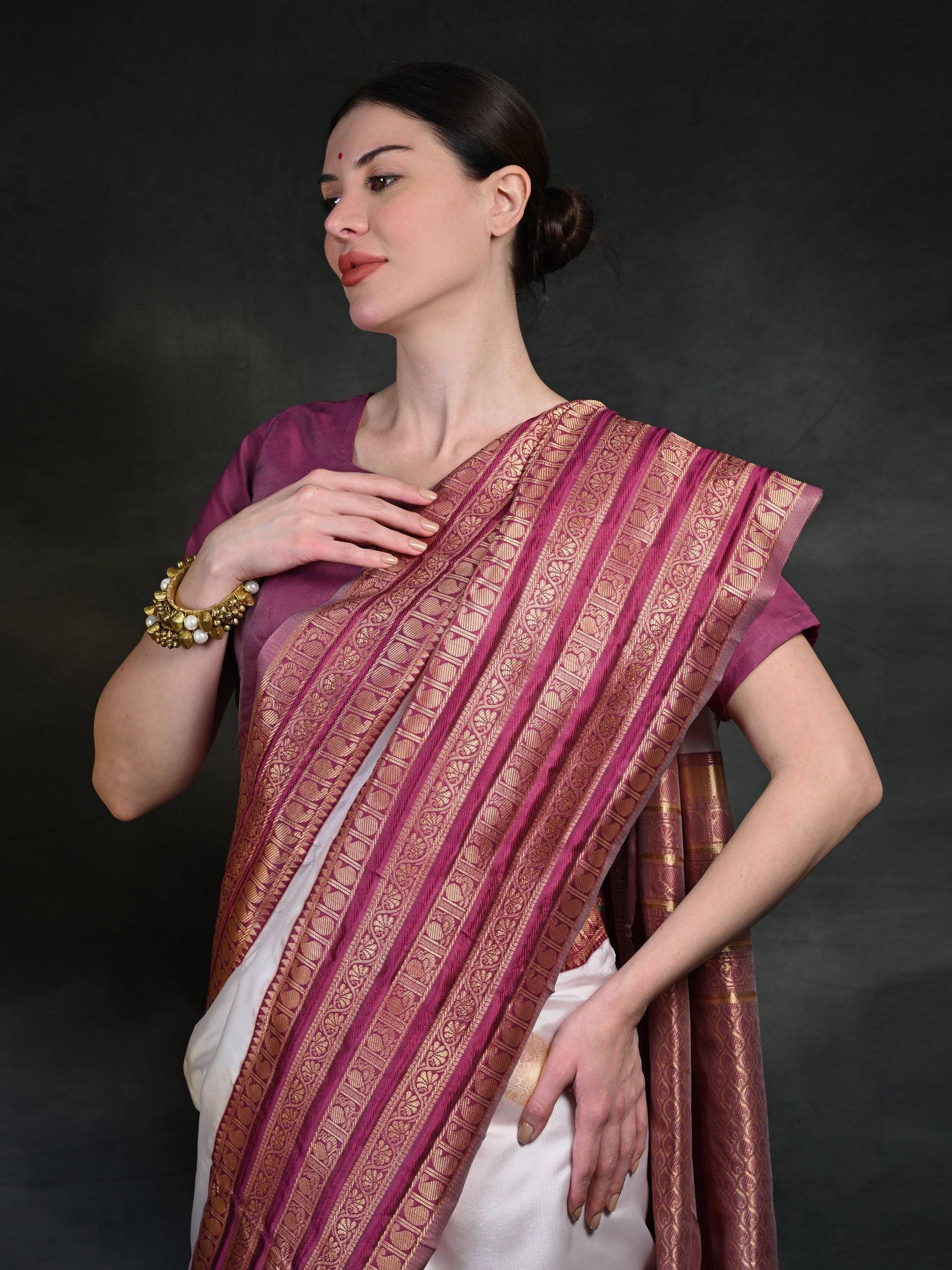 Banarasi Silk Saree with Gold Zari Work