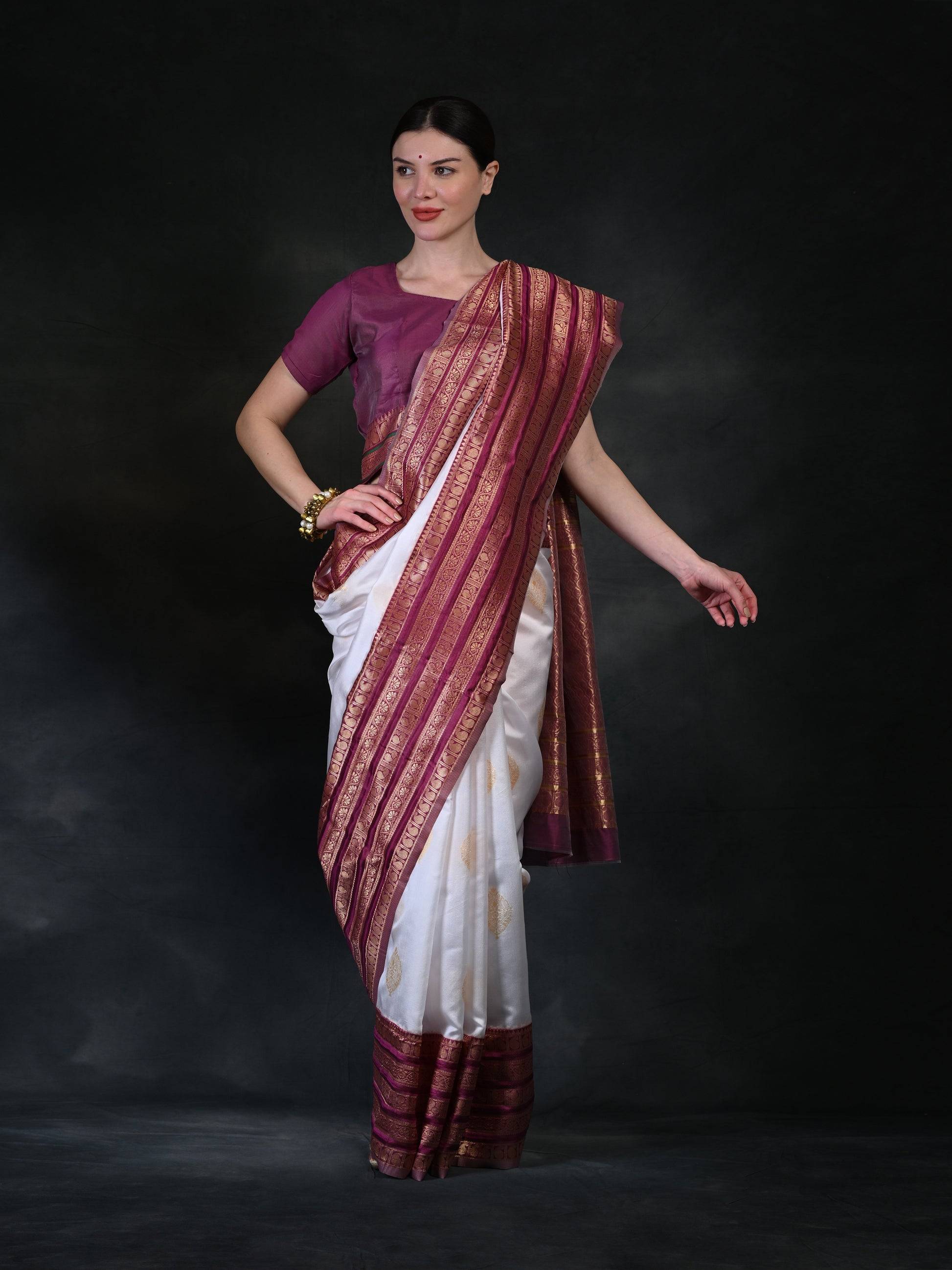 Banarasi Silk Saree with Gold Zari Work