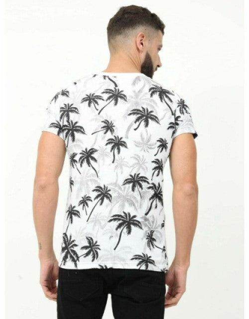 Men Aop Tree White Graphic All Over Printed Cotton Men