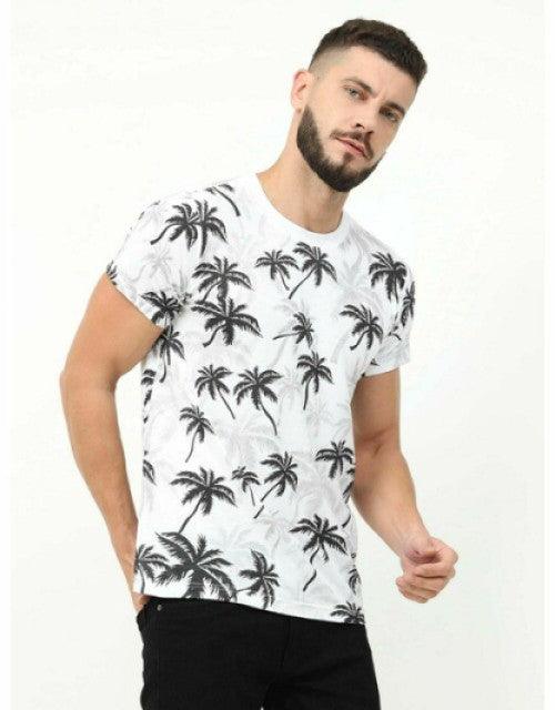 Men Aop Tree White Graphic All Over Printed Cotton Men