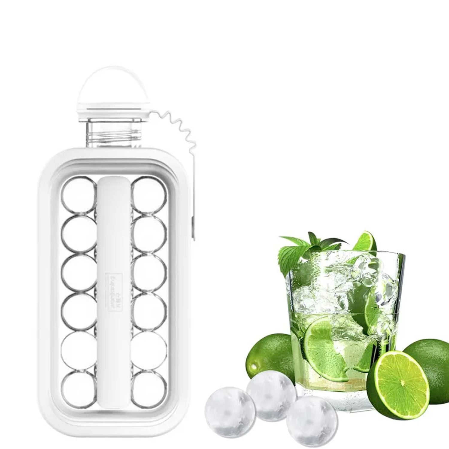 5359 Ice Tray Foldable Ice Cube Molds With Lid2-in-1 Ice Box Ice Cube Speeder Ice Ball Maker Ice Cube Making Bottle14-ice Balls For Outing Camping Hiking