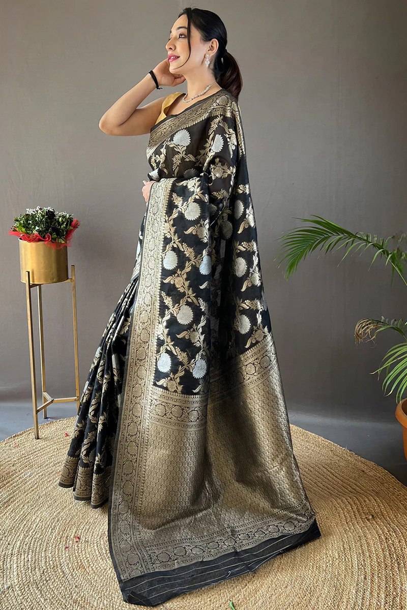 Heavy Zari Work Banarasi Silk Saree – 7 Stunning Colors