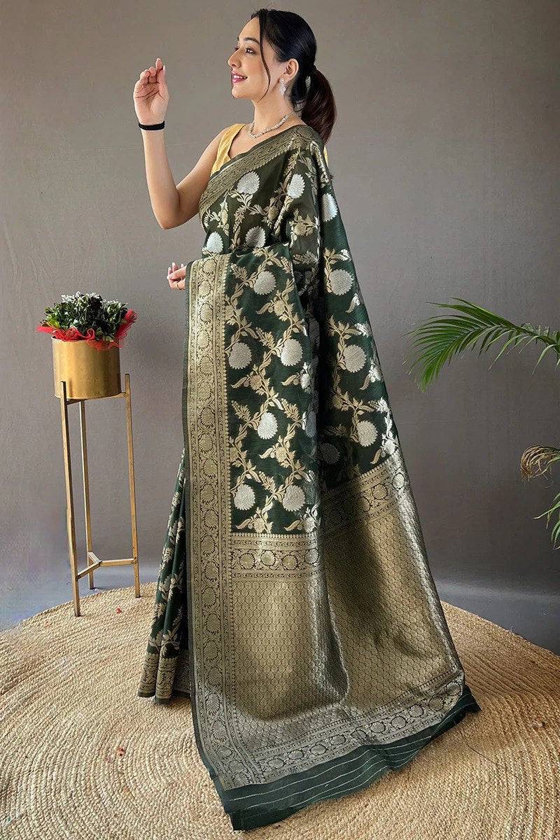 Heavy Zari Work Banarasi Silk Saree – 7 Stunning Colors