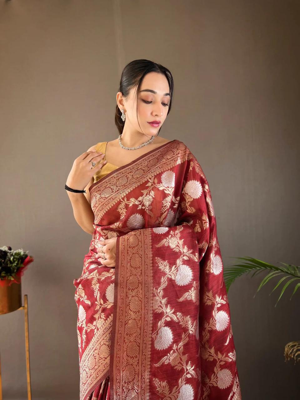 Heavy Zari Work Banarasi Silk Saree – 7 Stunning Colors