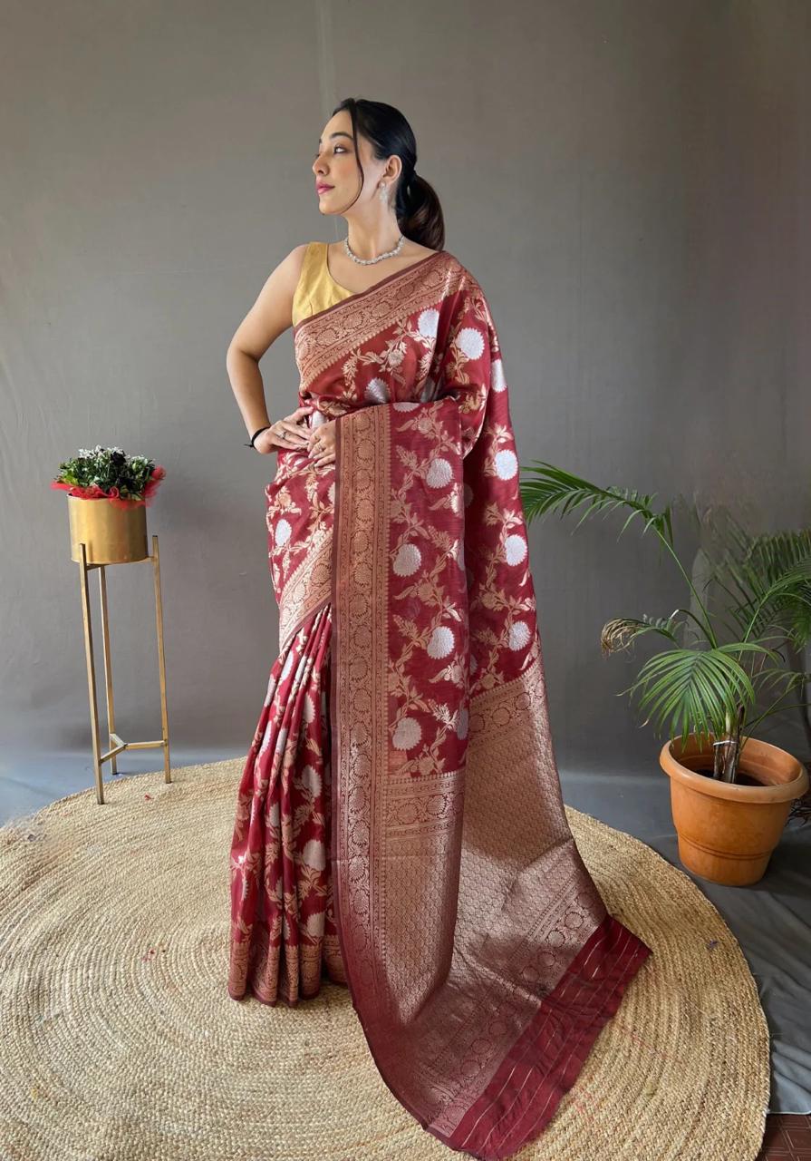 Heavy Zari Work Banarasi Silk Saree – 7 Stunning Colors