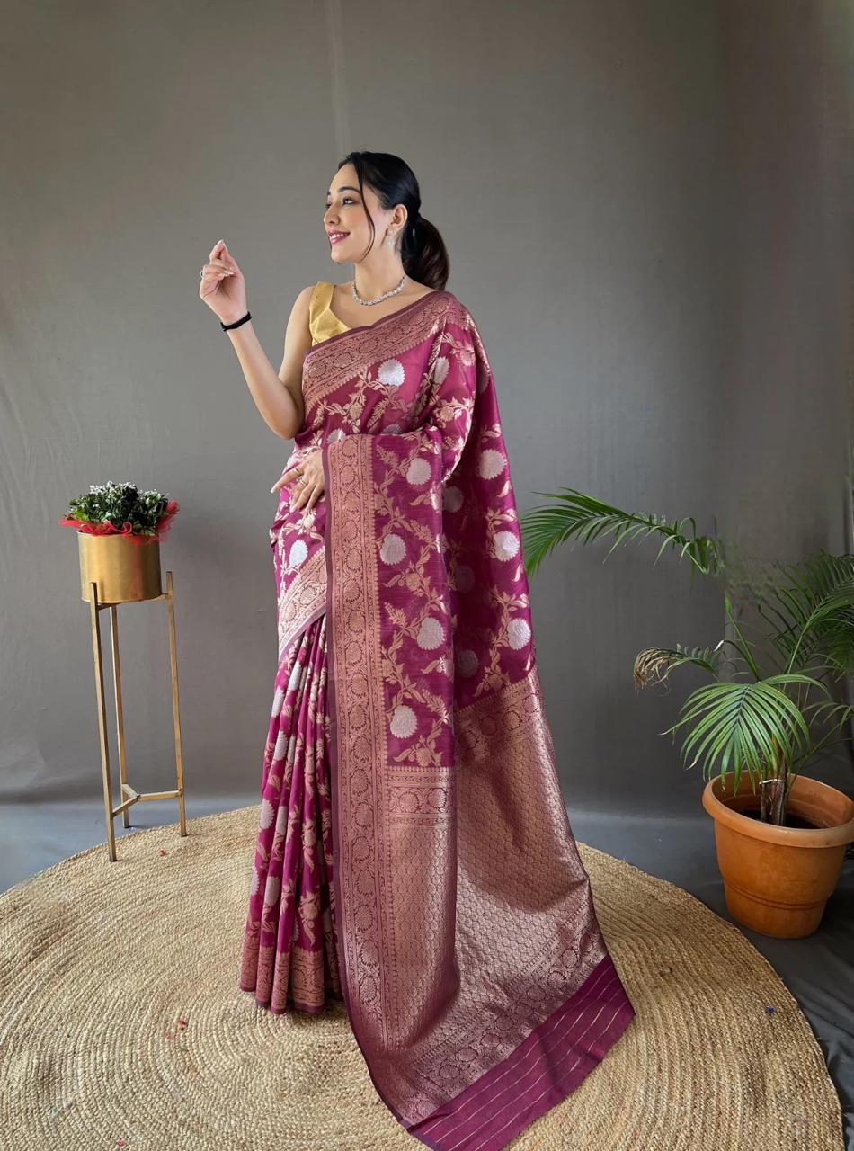 Heavy Zari Work Banarasi Silk Saree – 7 Stunning Colors