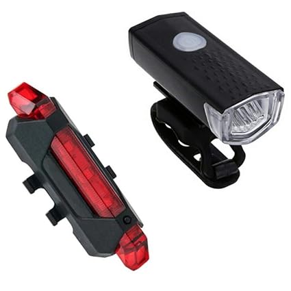 Combo of Rechargeable Head Cycle Light and Cycle Tail Light Cycle Light led for Bicycle