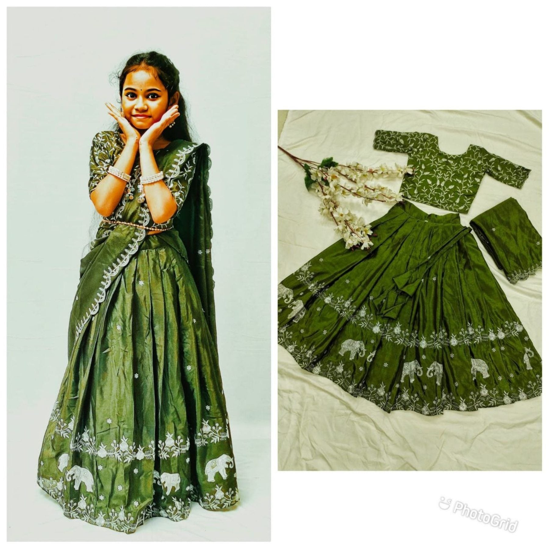 kids zari embroidery lehenga