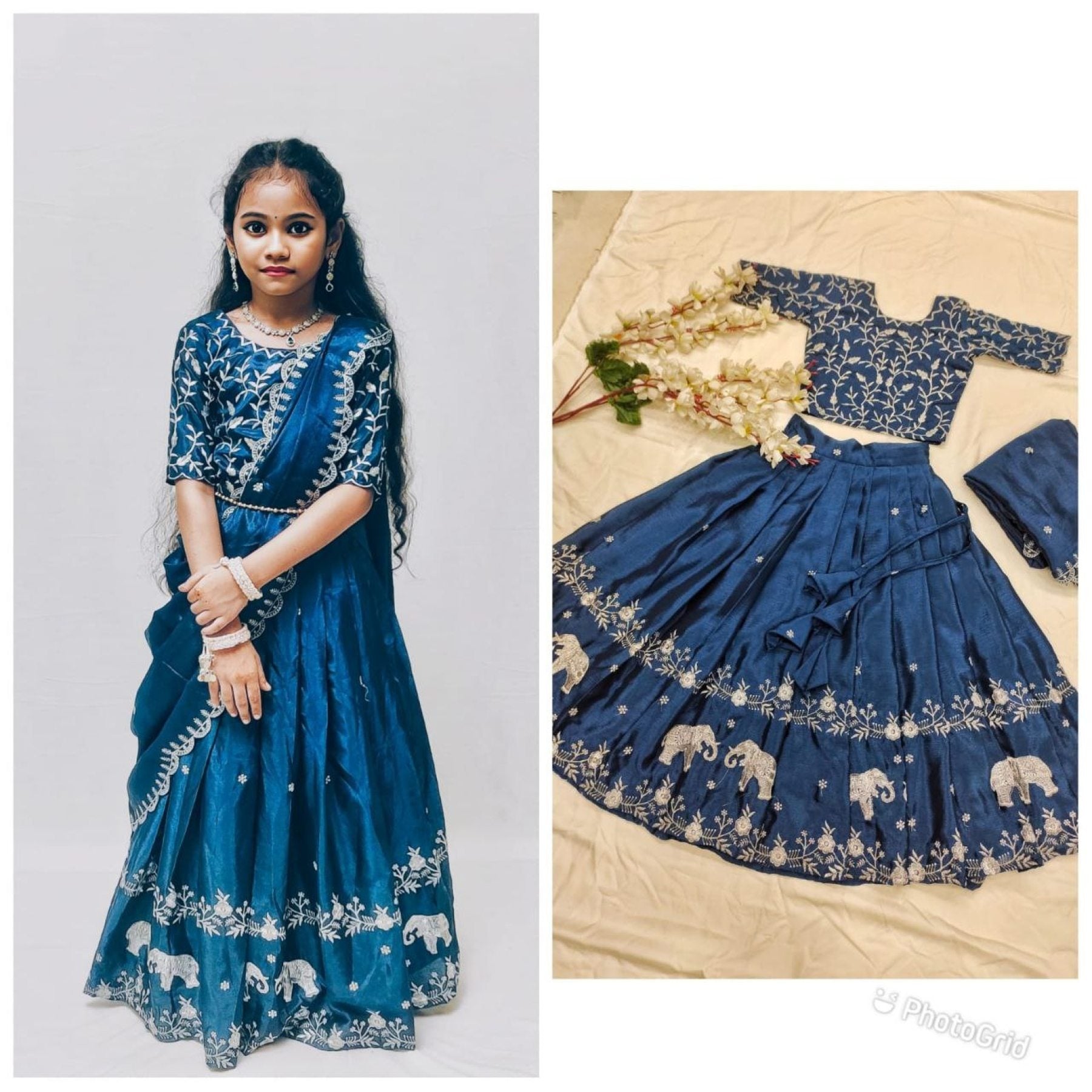 kids zari embroidery lehenga