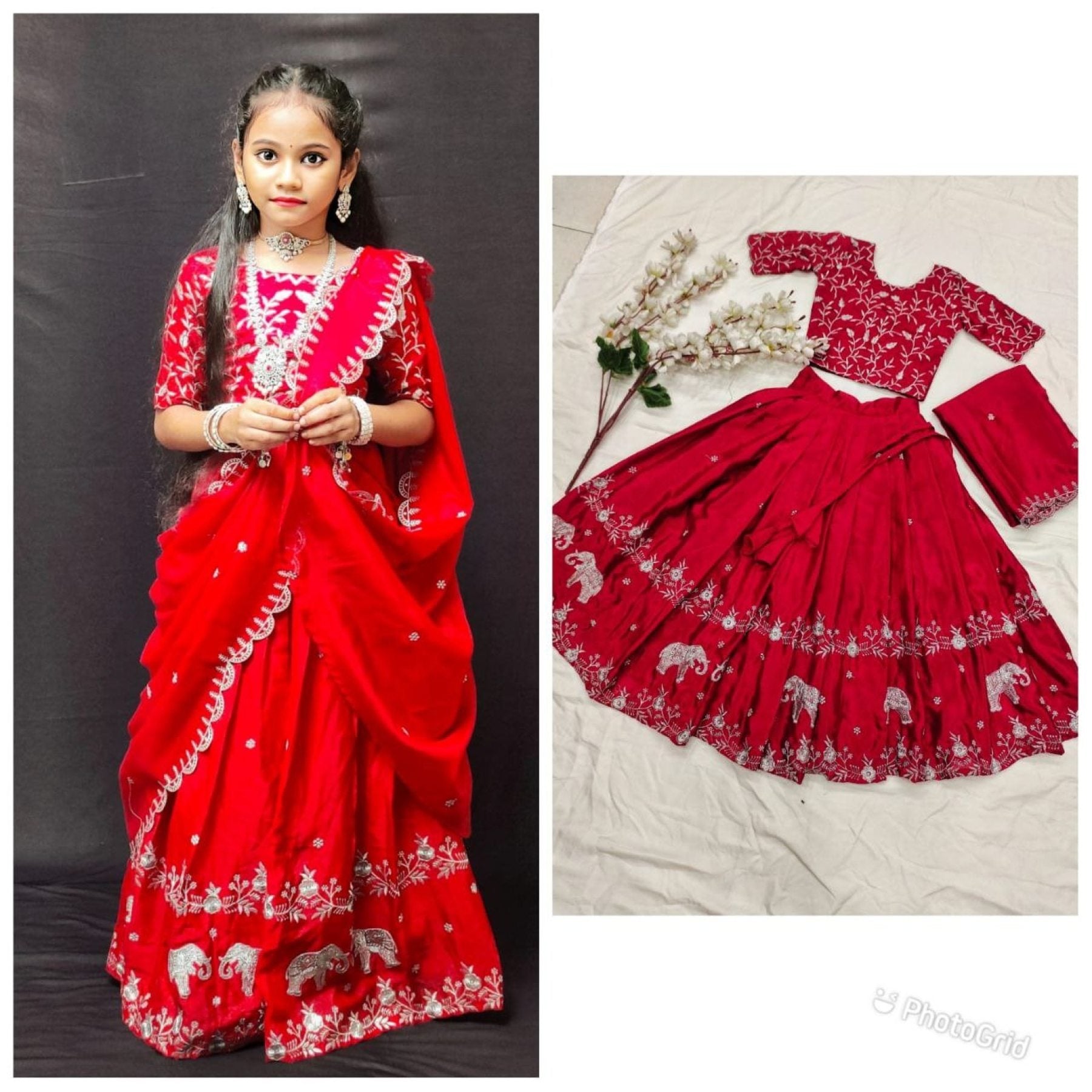 kids zari embroidery lehenga