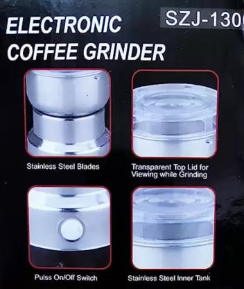 Electric Grinder, Stainless Steel, Coffee Spice Nuts Grains Bean Grinder Mixer