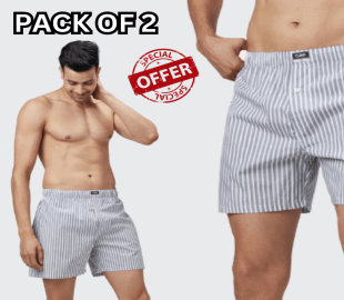 Latest Striped Boxer Shorts (Pack Of 2)