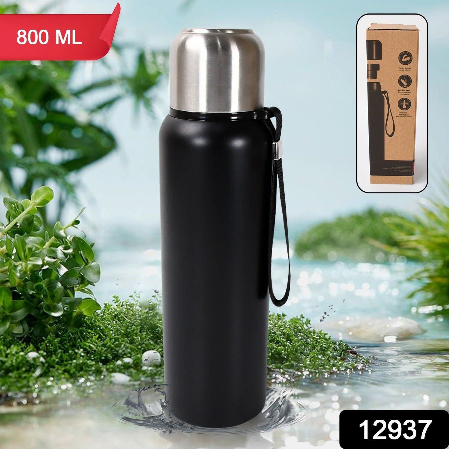 Stainless Steel Water Bottle Fridge Water Bottle Stainless Steel Water Bottle Leak Proof Rust Proof Cold  Hot Thermos Steel Bottle Leak Proof  Office Bottle  Gym  Home  Kitchen  Hiking  Trekking  Travel Bottle (1000ml800mlapprox 600ml)