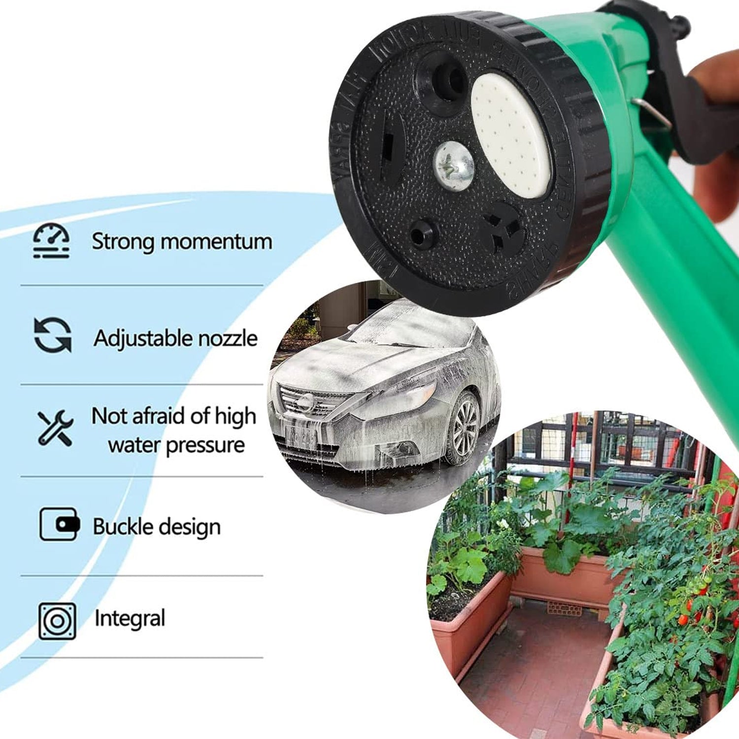 0477a  Garden Hose Nozzle Spray Nozzle With Adjustable For Garden  Multi Use