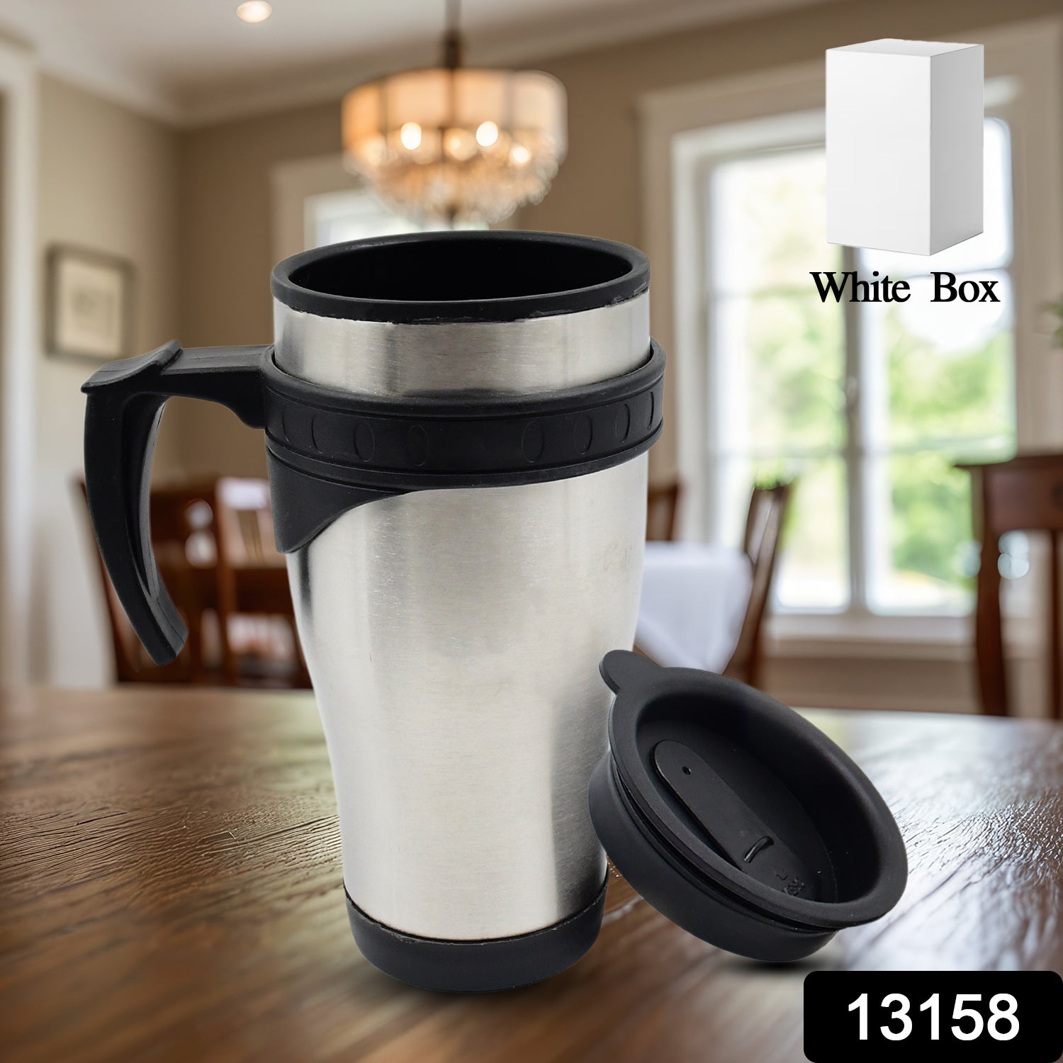 Stainless Steel Vacuum Glass Insulated Glass Coffee Cups (With Lid  Handle  1 Pc)