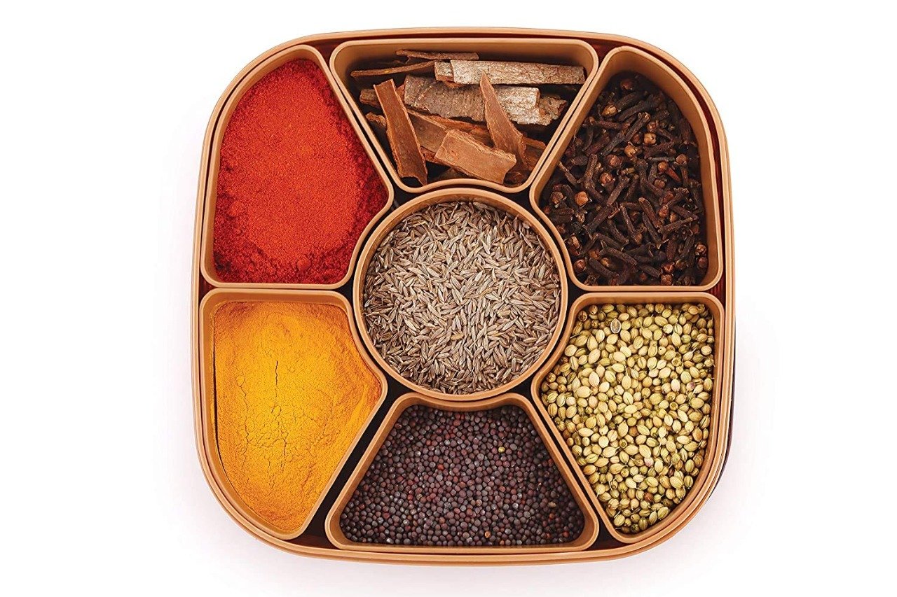 2198 Masala Rangoli Box Dabba For Keeping Spices