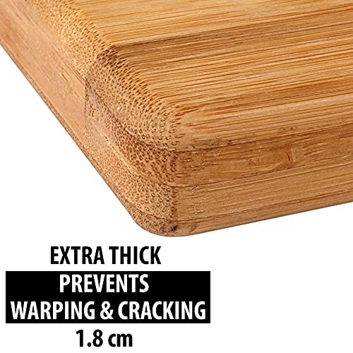 Natural Bamboo Wood Chopping Cutting Board for Kitchen Vegetables, Fruits & Cheese