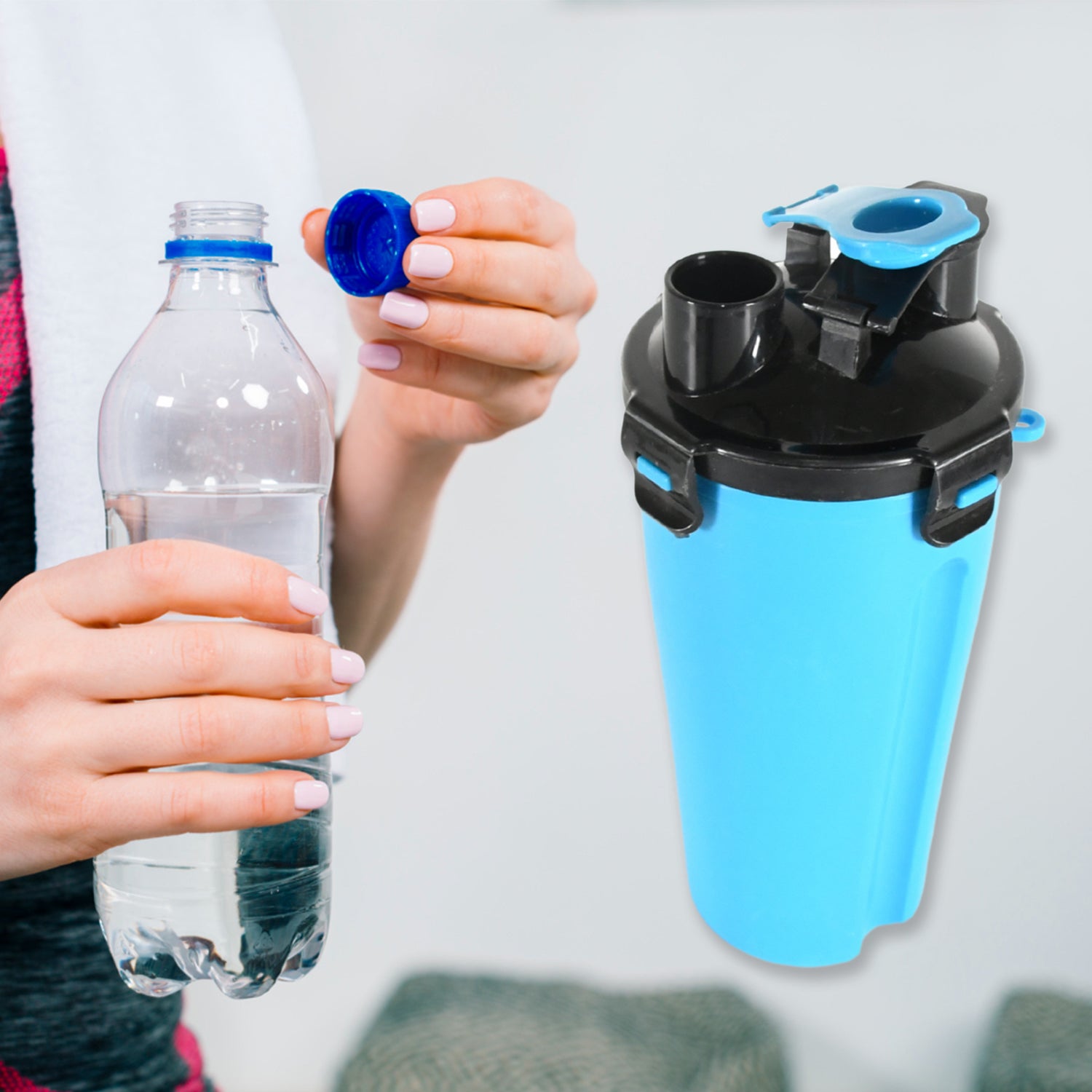 12697 Plastic Sports Double Wall Water Bottle High Quality Water Bottle Bpa-free  Leak-proof For Kids School For Fridge Office Sports School Gym Yoga (1 Pc  400 Ml Approx)