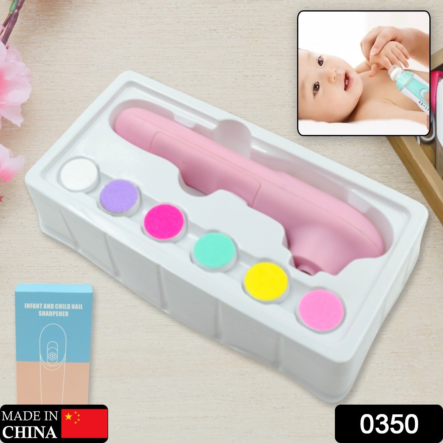 0350 6 In1 Electric Manicure Nail Sharpener For Babies And Children Baby Nail Cutter Manicure With 6 Grinding Heads Electric Baby Nail File Electric Nail Clipper Toddler Nail Scissors Dropshipping