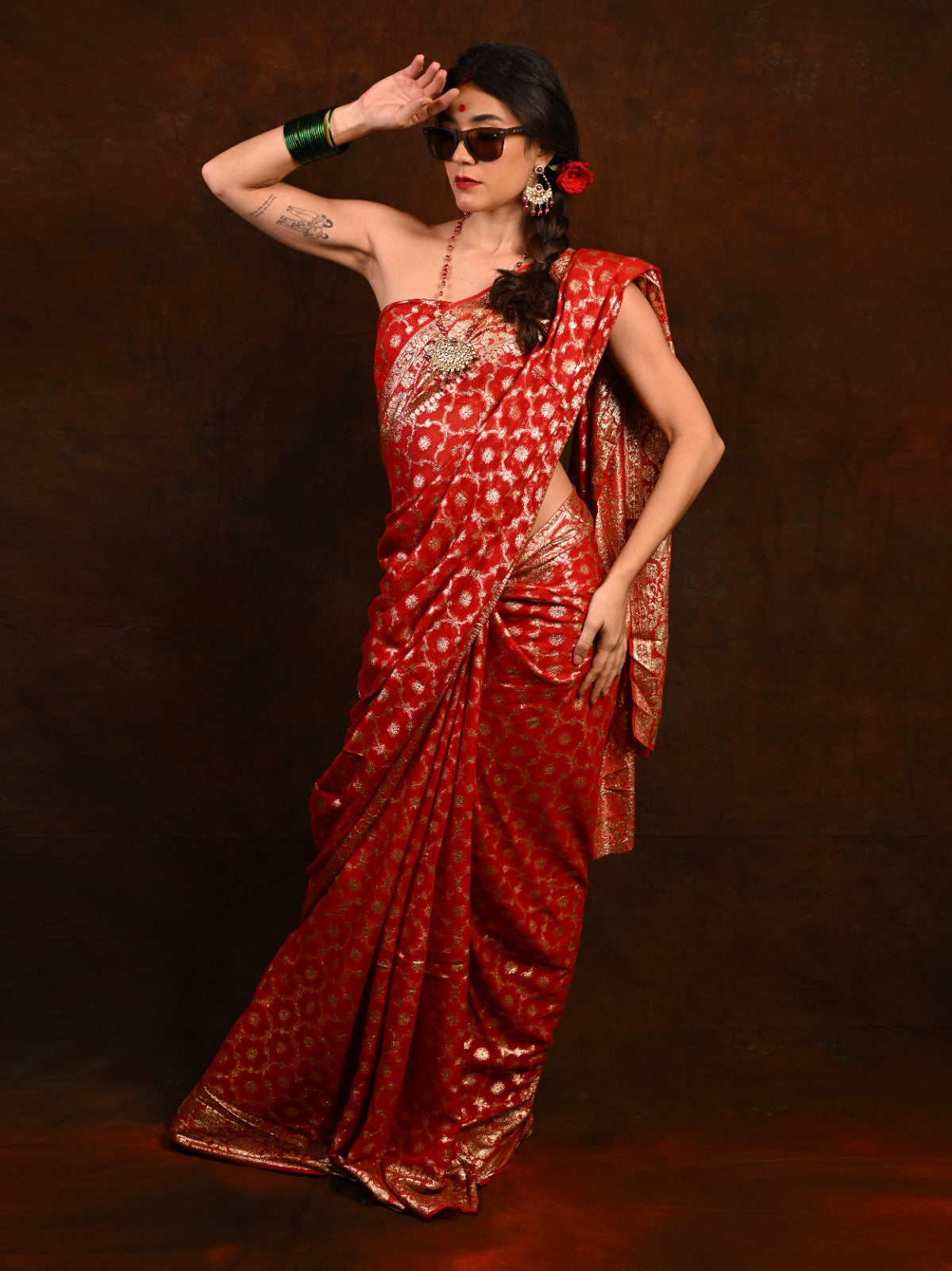 Women's Trendy Katha Viscose Woven Saree