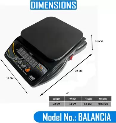 Kitchen Weighing scale with 8 hours Battery Backup and 1 Year Manufacturer, (10 Kg)